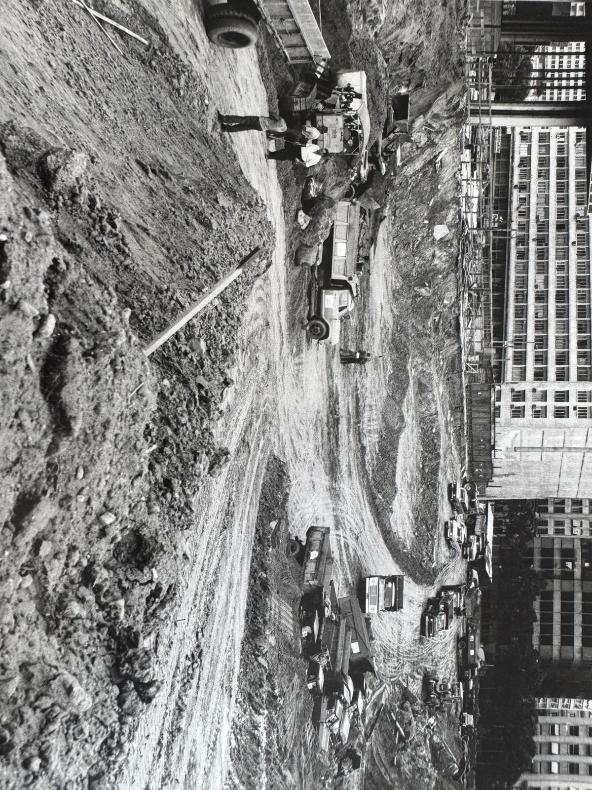 Canteiro de obra de movimentação de terra no Rio de Janeiro, década de 1970